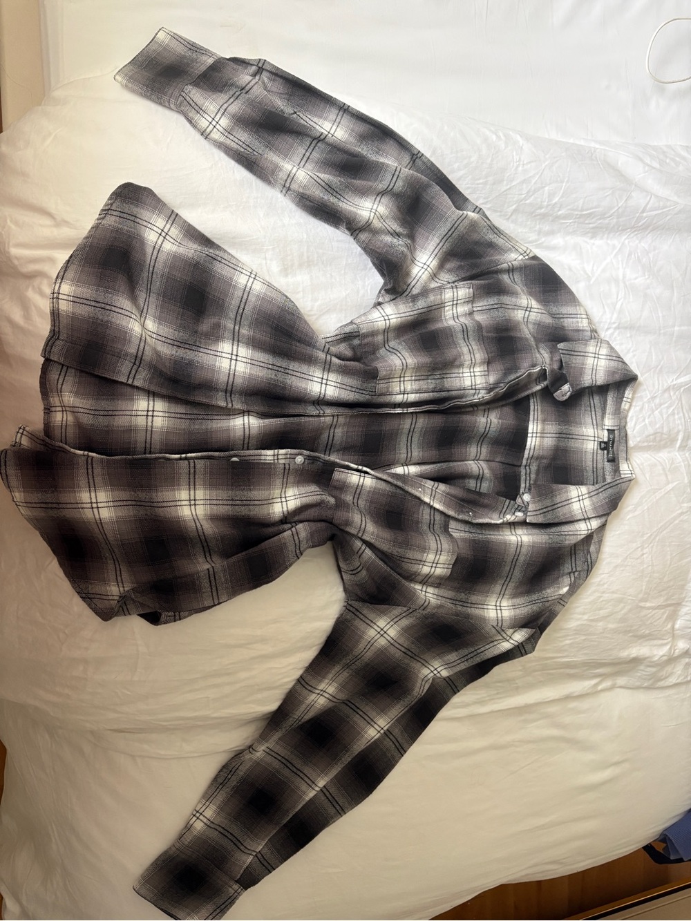 Dynamite Black & White Plaid Button-Up Jacket